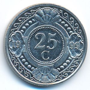 Антильские острова, 25 центов (1999 г.)