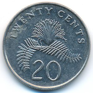 Singapore, 20 cents, 1987