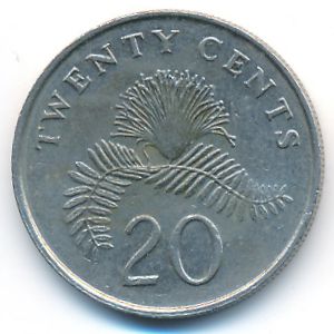 Сингапур, 20 центов (1990 г.)