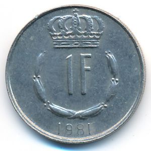Luxemburg, 1 franc, 1981