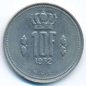 Luxemburg, 10 francs, 1972