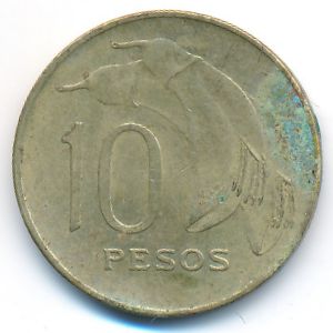 Uruguay, 10 pesos, 1968