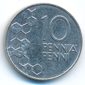 Finland, 10 pennia, 1993
