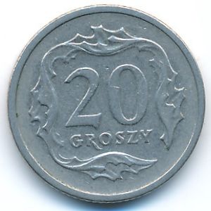 Польша, 20 грошей (1991 г.)