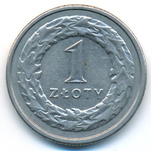 Poland, 1 zloty, 1992