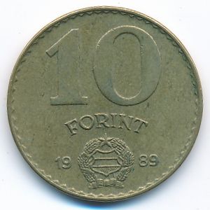 Венгрия, 10 форинтов (1989 г.)