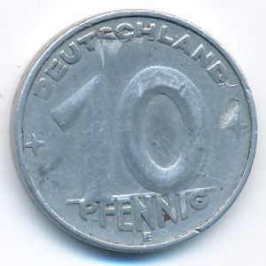 German Democratic Republic, 10 pfennig, 1950