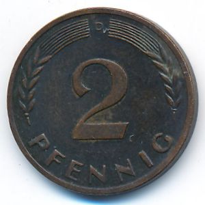 ФРГ, 2 пфеннига (1960 г.)