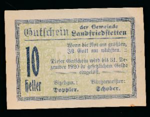 Нотгельды Австрии, 10 геллеров