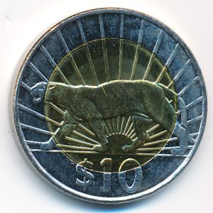 Уругвай, 10 песо (2011 г.)