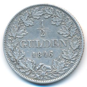 Baden, 1/2 gulden, 1846