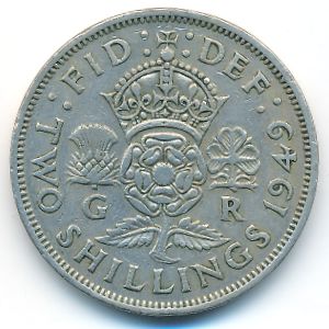 Великобритания, 2 шиллинга (1949 г.)