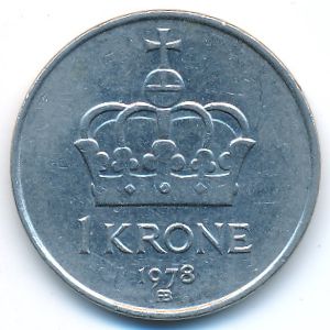 Норвегия, 1 крона (1978 г.)