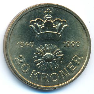 Дания, 20 крон (1990 г.)