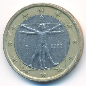 Италия, 1 евро (2002 г.)