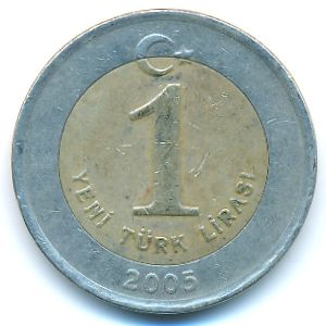 Турция, 1 новая лира (2005 г.)