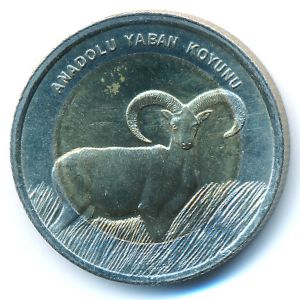 Turkey, 1 lira, 2015