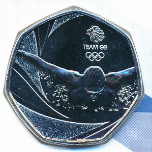 Великобритания, 50 пенсов (2016 г.)