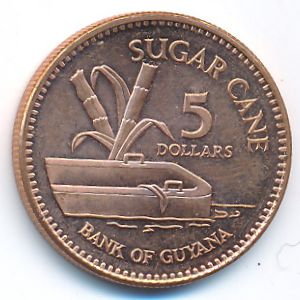 Гайана, 5 долларов (2008 г.)