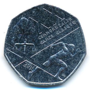 Великобритания, 50 пенсов (2014 г.)