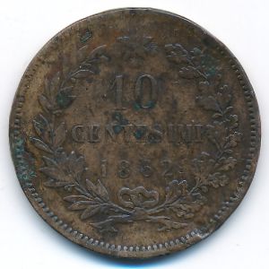 Италия, 10 чентезимо (1862 г.)