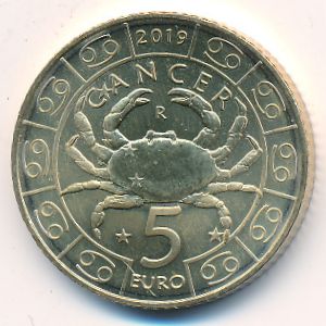 Сан-Марино, 5 евро (2019 г.)