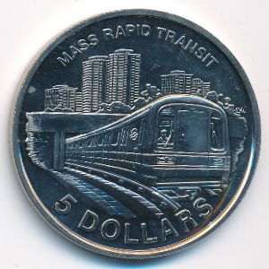 Сингапур, 5 долларов (1989 г.)