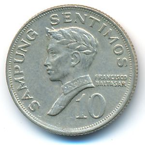 Philippines, 10 centimos, 1969