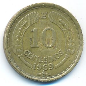 Чили, 10 сентесимо (1969 г.)