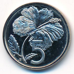 Острова Кука, 5 центов (1976 г.)