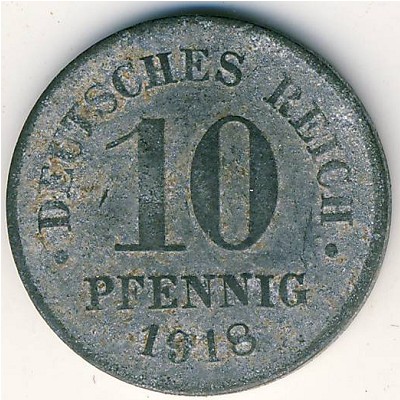 Германия, 10 пфеннигов (1918 г.)