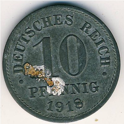 Германия, 10 пфеннигов (1918 г.)