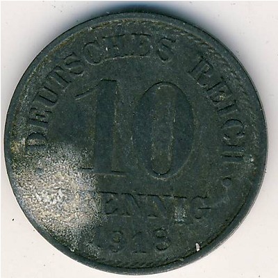 Германия, 10 пфеннигов (1918 г.)