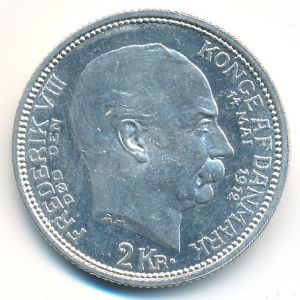 Denmark, 2 kroner, 1912
