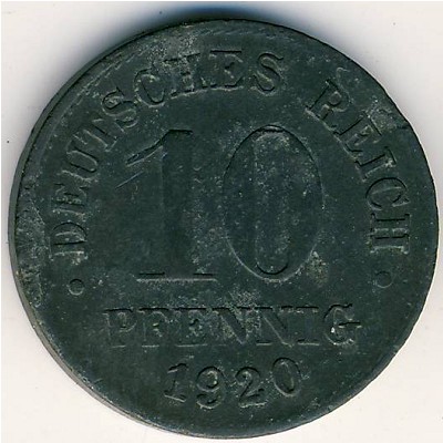 Германия, 10 пфеннигов (1920 г.)