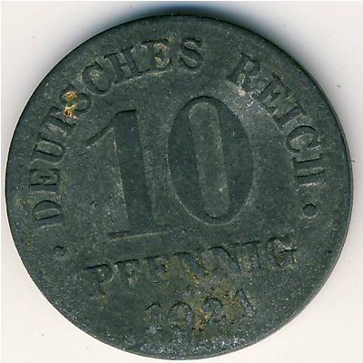 Германия, 10 пфеннигов (1921 г.)