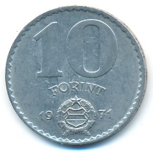 Hungary, 10 forint, 1971