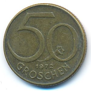 Austria, 50 groschen, 1972