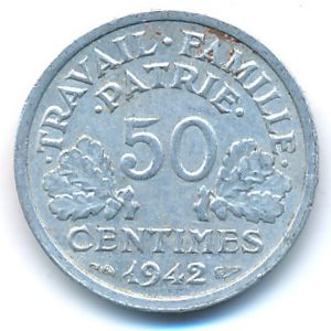 Франция, 50 сентим (1942 г.)