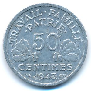 Франция, 50 сентим (1943 г.)