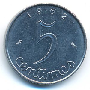 France, 5 centimes, 1962