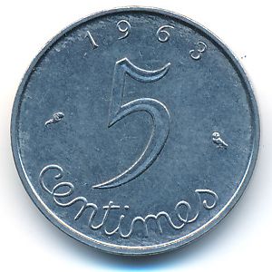Франция, 5 сентим (1963 г.)