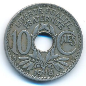 France, 10 centimes, 1918