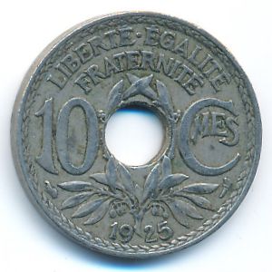 Франция, 10 сентим (1925 г.)