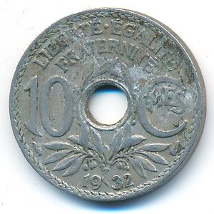 France, 10 centimes, 1932