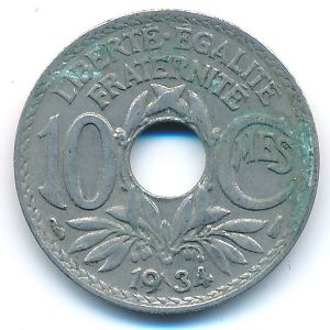 France, 10 centimes, 1934