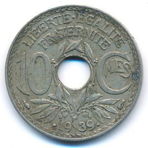 France, 10 centimes, 1939