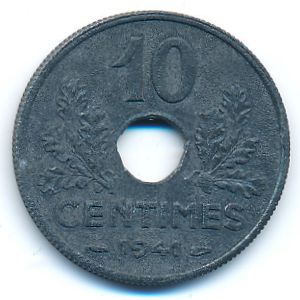 Франция, 10 сентим (1941 г.)