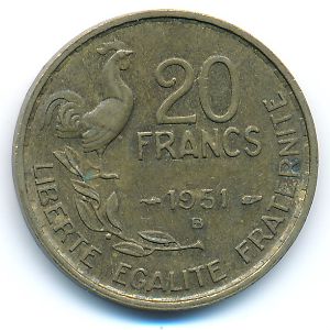 France, 20 francs, 1951