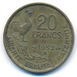 France, 20 francs, 1952